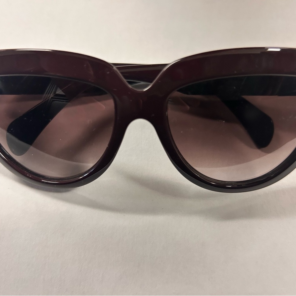 Valentino Women's Dark Cat Eye Maroon Sunglasses  NEW